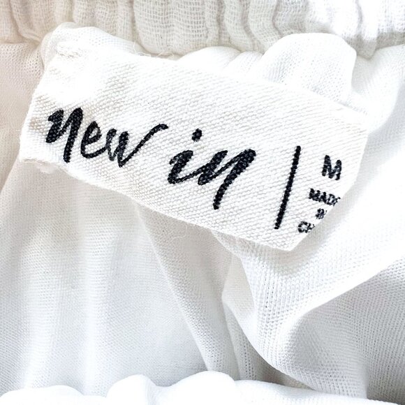 New In White Gauze Ruffled Drawstring Shorts Medium - Picture 7 of 14